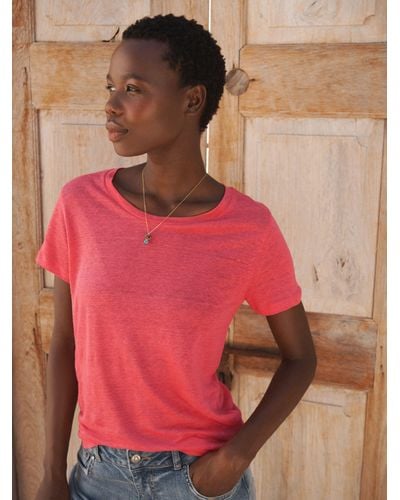Nrby Charlie Linen Crew Neck T-shirt - Pink