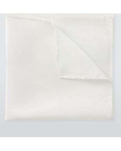 John Lewis Silk Pocket Square - White