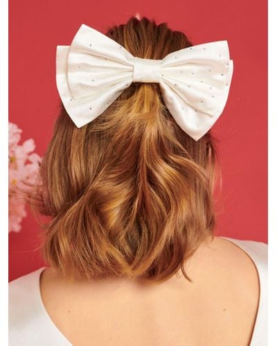 Sister Jane Dream Evermore Embellished Bow Hair Clip - Orange