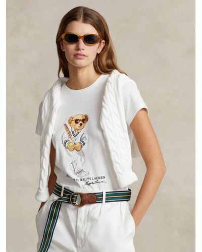 Ralph Lauren Polo Wimbledon 2024 Polo Bear Cotton Jersey T-shirt - Natural