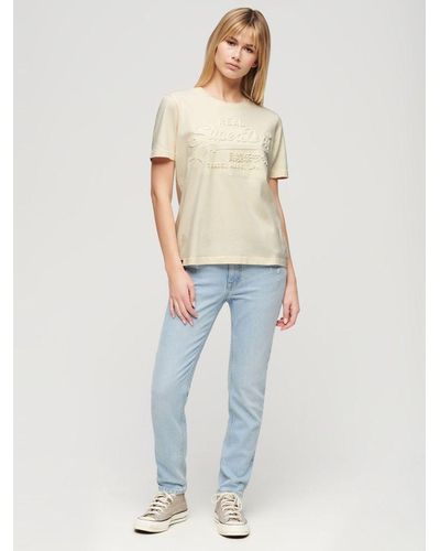 Superdry Embossed Relaxed T-shirt - Blue