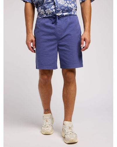 Lee Jeans Textured Drawstring Shorts - Blue