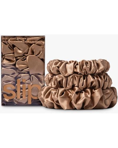 Slip Pure Silk Assorted Scrunchies - Brown
