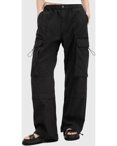 AllSaints Barbara Organic Cotton Cargo Trousers - Black