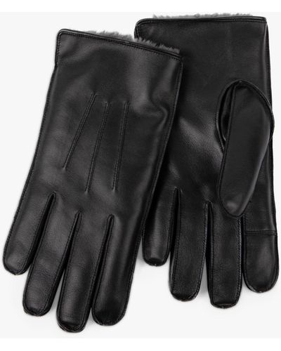 Totes Premium Three Point Leather Gloves - Black