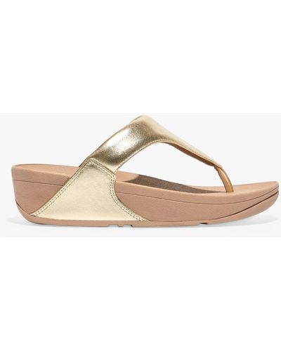 Fitflop Lulu Leather Flip Flops - Natural