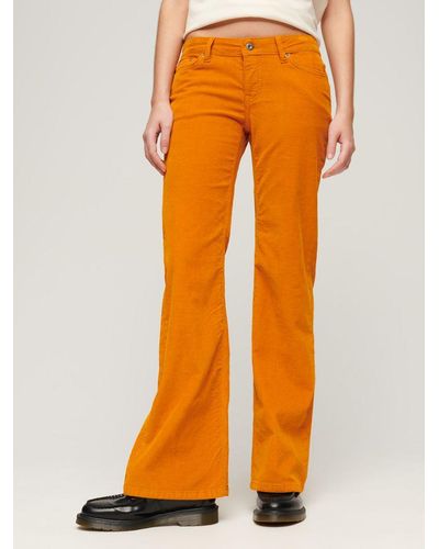 Superdry Low Rise Cord Flare Jeans - Orange