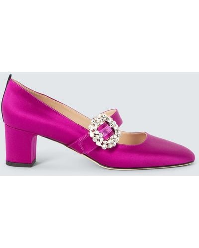 SJP by Sarah Jessica Parker Cosette Mary Jane Satin Court Shoes - Pink