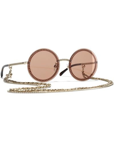 Chanel Round Sunglasses Ch4245 Gold/blush - Pink
