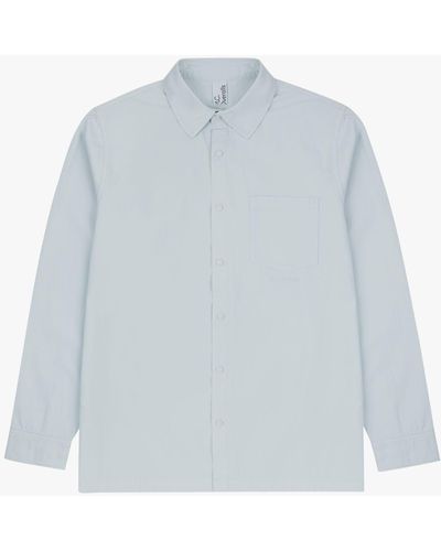 M.C. OVERALLS Lightweight Relaxed Snap Button Shirt - Blue