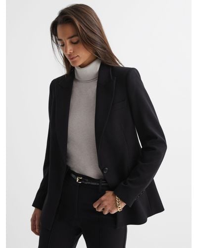 Reiss Petite Gabi Tailored Single Breasted Suit Blazer - Black