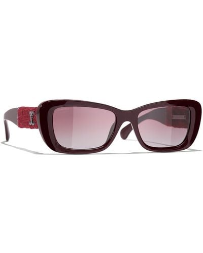 Chanel Rectangular Sunglasses Ch5514 Red Vandome/purple Gradient