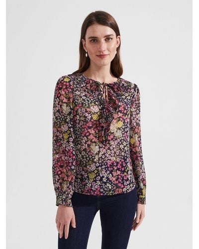 Hobbs Michelle Floral Blouse - Red