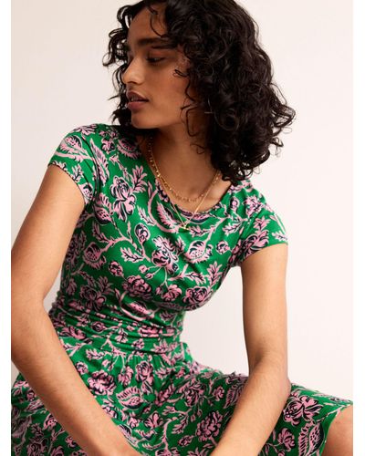 Boden Amelie Floral Jersey Dress - Green