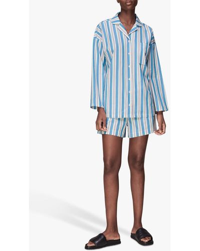 Whistles Gracie Stripe Print Pyjama Set - Blue