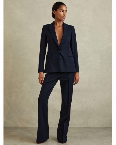 Reiss Gabi Tailored Single Breasted Suit Blazer - Blue