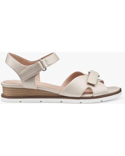 Hotter Syros Low Wedge Sandals - Natural