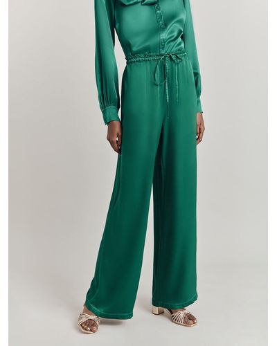 Ghost Sylvia Satin Trouser - Green