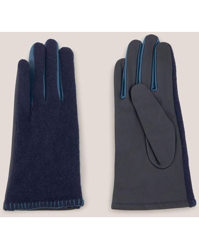 White Stuff Lucie Leather Gloves - Blue