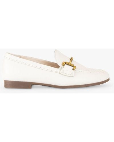 Gabor Destiny Wide Fit Leather Slip On Loafers - White