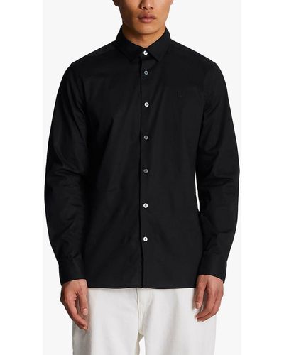 Lyle & Scott Slim Fit Long Sleeve Poplin Shirt - Black