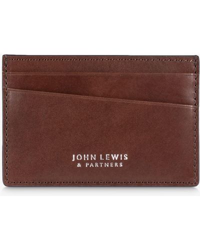 John Lewis Vegetable Tan Leather Card Holder - Brown