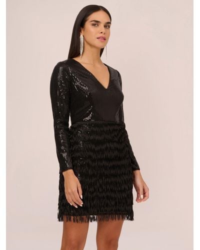 Adrianna Papell Aidan By Sequin Mini Cocktail Dress - Black