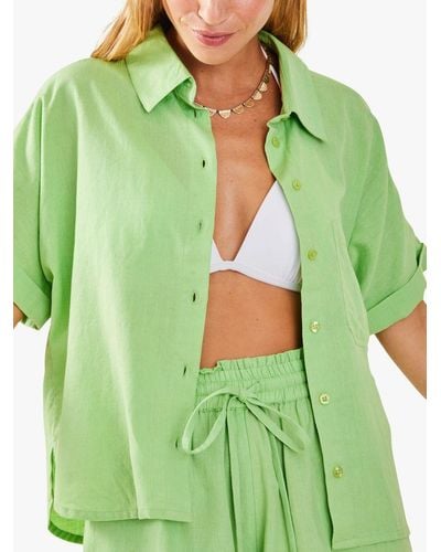 Accessorize Beach Short Sleeve Shirt - Green