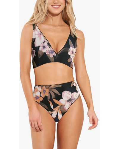 Maaji Aloha Longline Triangle Bikini Top - Black