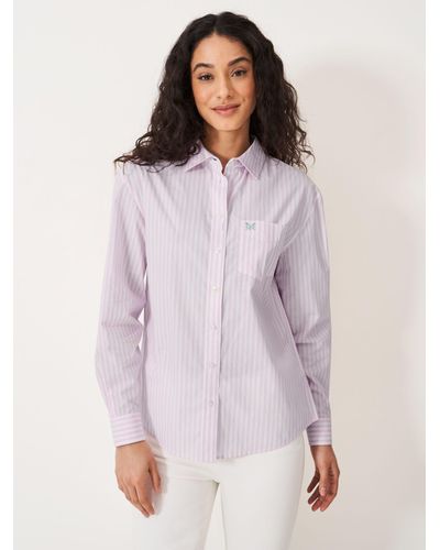 Crew Relaxed Fit Stripe Shirt - Purple