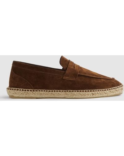 Reiss Cannes Suede Espadrille - Brown