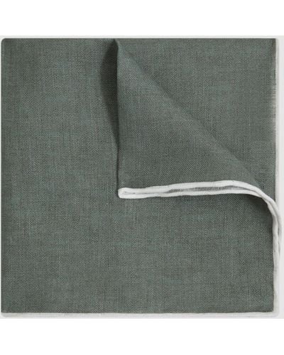 Reiss Siracusa Linen Pocket Square - Grey