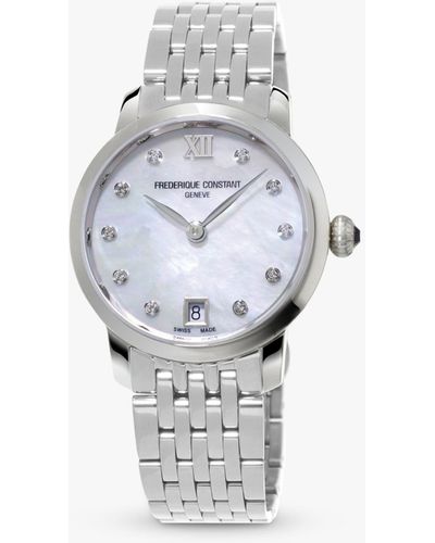 Frederique Constant Fc-220mpwd1s26b Slimline Watch - White
