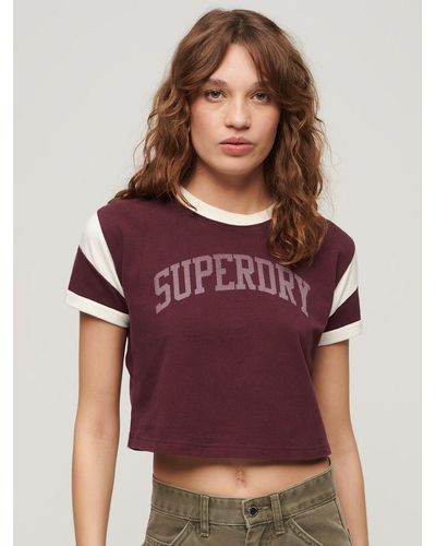 Superdry Athletic Graphic Ringer T-shirt - Purple
