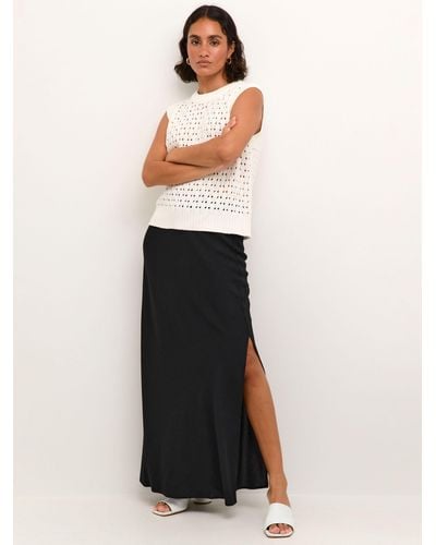 Kaffe Silja Side Slit Maxi Skirt - White