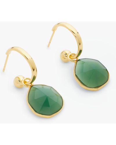 John Lewis Gemstones Huggie Hoop Earrings - Green