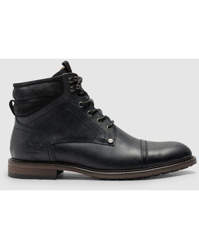 Rodd & Gunn Dunedin Leather Military Boots - Black