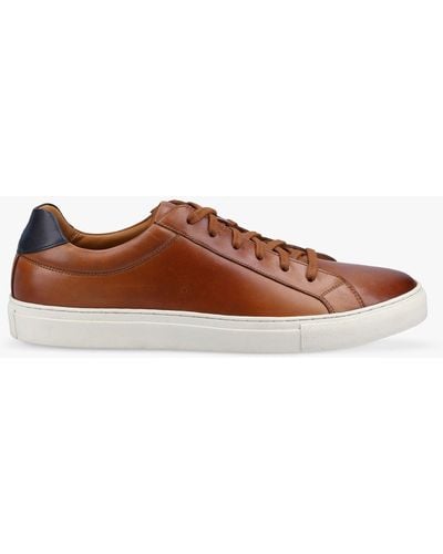 Hush Puppies Colton Cupsole Lace Up Trainers - Brown