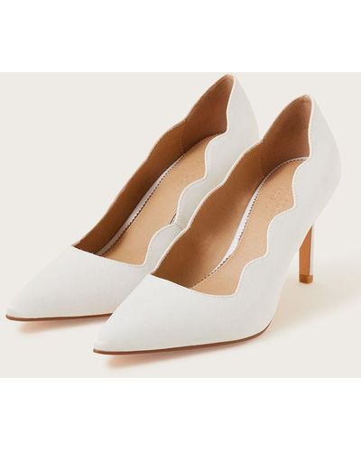 Monsoon Scalloped Court Shoes - Natural