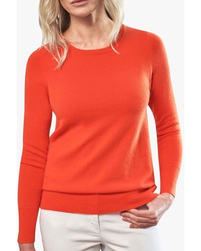 Pure Collection Cashmere Crew Neck Jumper - Red