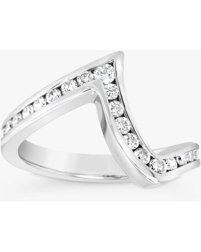 Milton & Humble Jewellery Second Hand Platinum Diamond Wishbone Eternity Ring - White