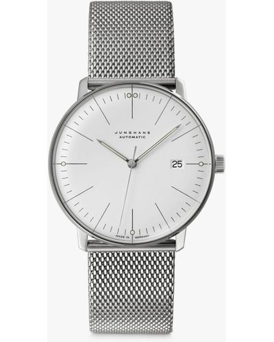 Junghans 27/4002.46 Max Bill Automatic Mesh Strap Watch - White