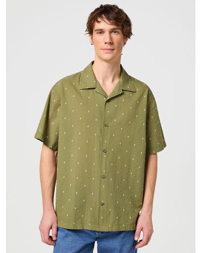 Wrangler Resort Short Sleeve Spot Shirt - Green