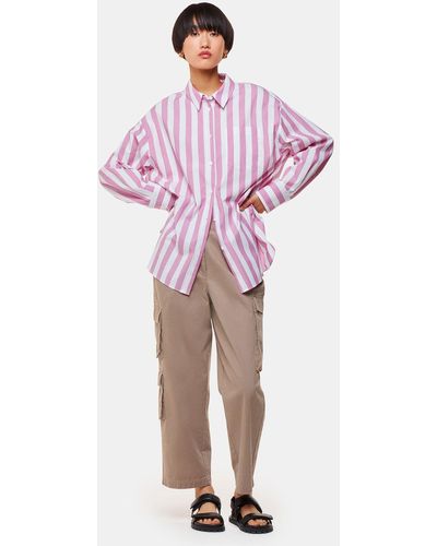 Whistles Phoebe Casual Cotton Utility Trousers - Pink