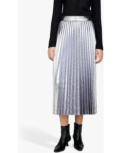Sisley Glossy Midi Pleated Skirt - Black