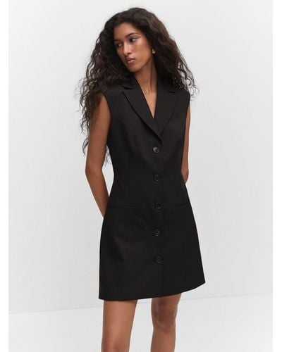 Mango Jeane Sleeveless Blazer Mini Dress - Black