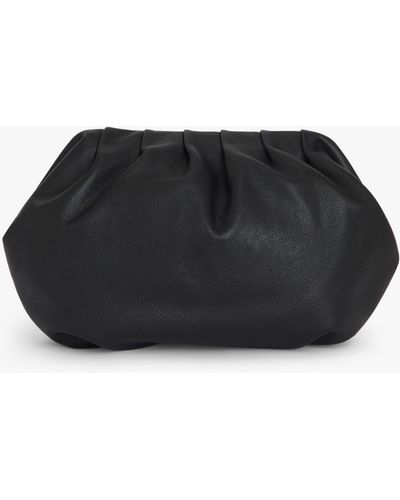 John Lewis Cloud Leather Clutch Bag - Black