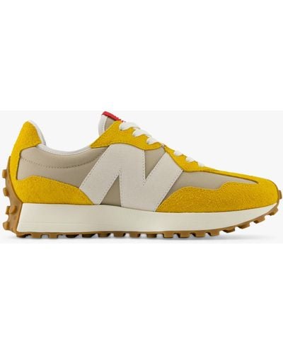 New Balance 327 Classic Suede Mesh Trainers - Yellow