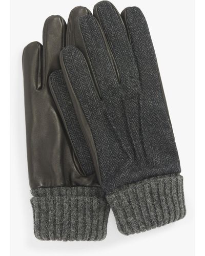 John Lewis Leather Palm Gloves - Grey