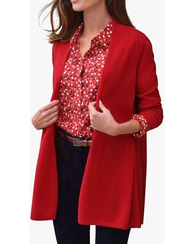 Pure Collection Gassato Cashmere Swing Cardigan - Red